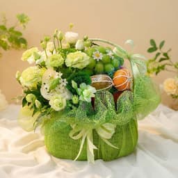 Giỏ Trái Cây Kèm Hoa Tươi YN76