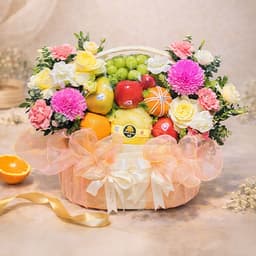 Giỏ Trái Cây Kèm Hoa Tươi TK216