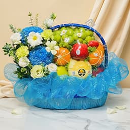 Giỏ Trái Cây Kèm Hoa Tươi TK218