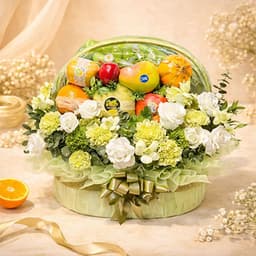 Giỏ Trái Cây Kèm Hoa Tươi TK241