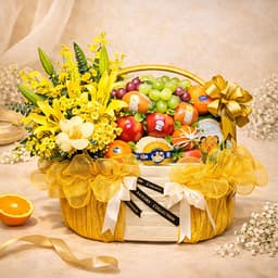 Giỏ Trái Cây Kèm Hoa Tươi TK254
