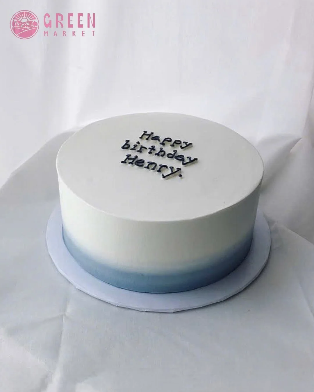 Bánh Kem Trắng Xanh Pastel Tối Giản DG006