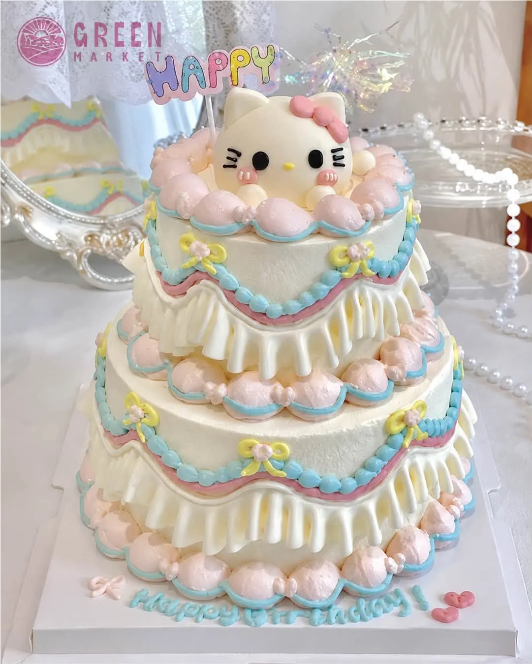 Bánh Kem Hai Tầng Hello Kitty Pastel HT005 - ảnh 1