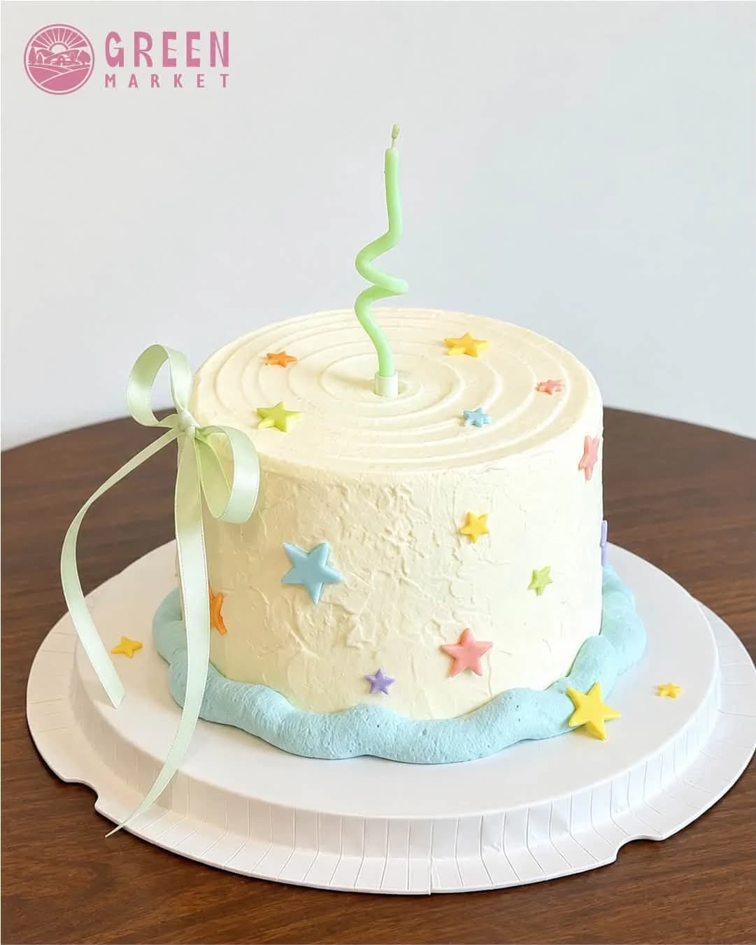Bánh Kem Ngôi Sao Nơ Xanh Pastel DG025 - ảnh 1