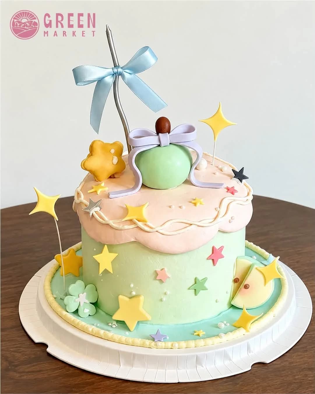 Bánh Kem Táo Xanh Ngôi Sao Pastel DB017