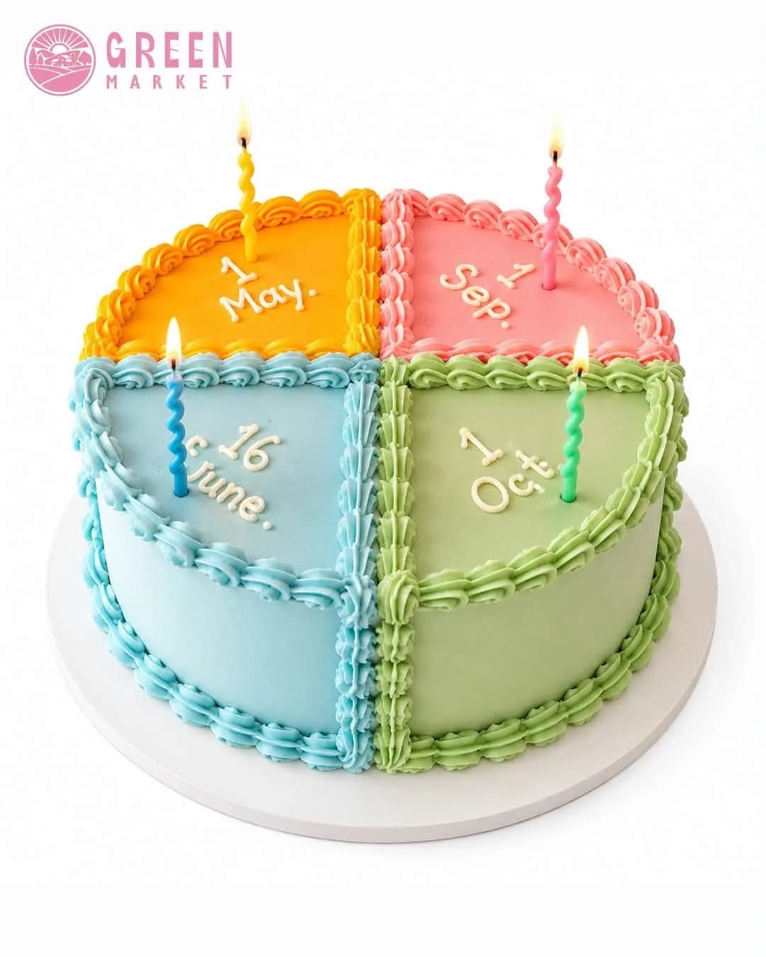 Bánh Kem Bốn Mảnh Ghép Pastel DG030 - ảnh 1