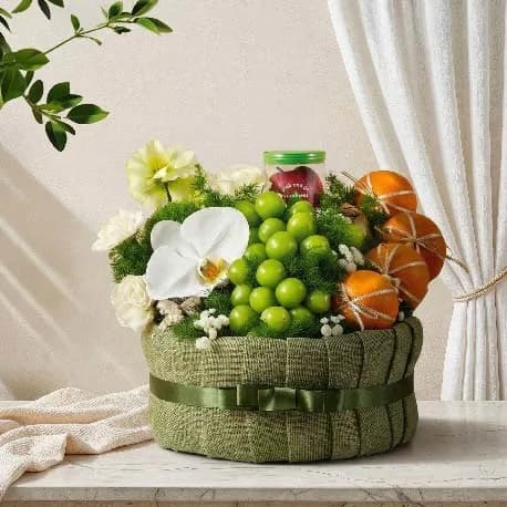 Giỏ Trái Cây Kèm Hoa Tươi YN16 - ảnh 1