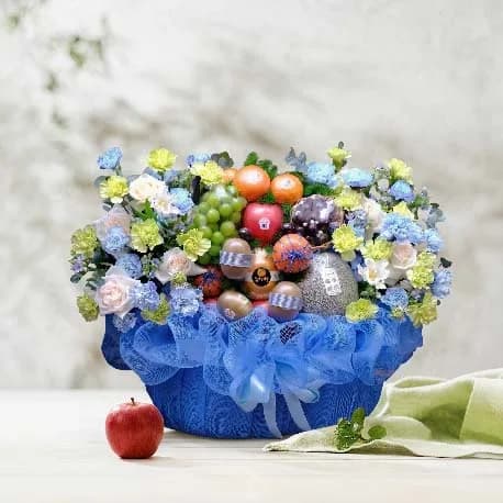 Giỏ Trái Cây Kèm Hoa Tươi YN23 - ảnh 1