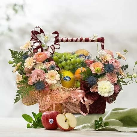 Giỏ Trái Cây Kèm Hoa Tươi YN27 - ảnh 1