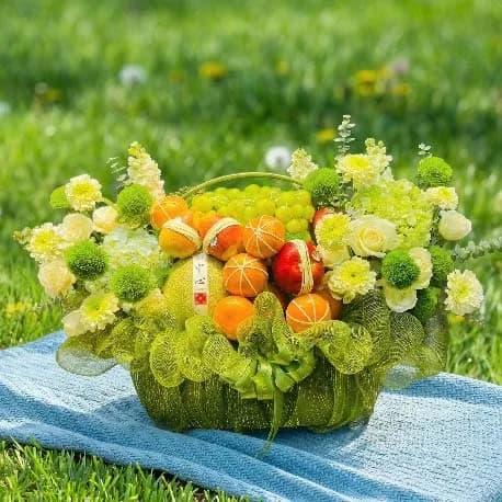 Giỏ Trái Cây Kèm Hoa Tươi YN45 - ảnh 1