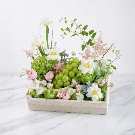 Giỏ Trái Cây Kèm Hoa Tươi YN64 - ảnh 1