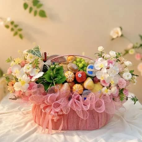 Giỏ Trái Cây Kèm Hoa Tươi YN72 - ảnh 1
