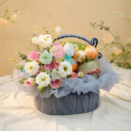 Giỏ Trái Cây Kèm Hoa Tươi YN79 - ảnh 1